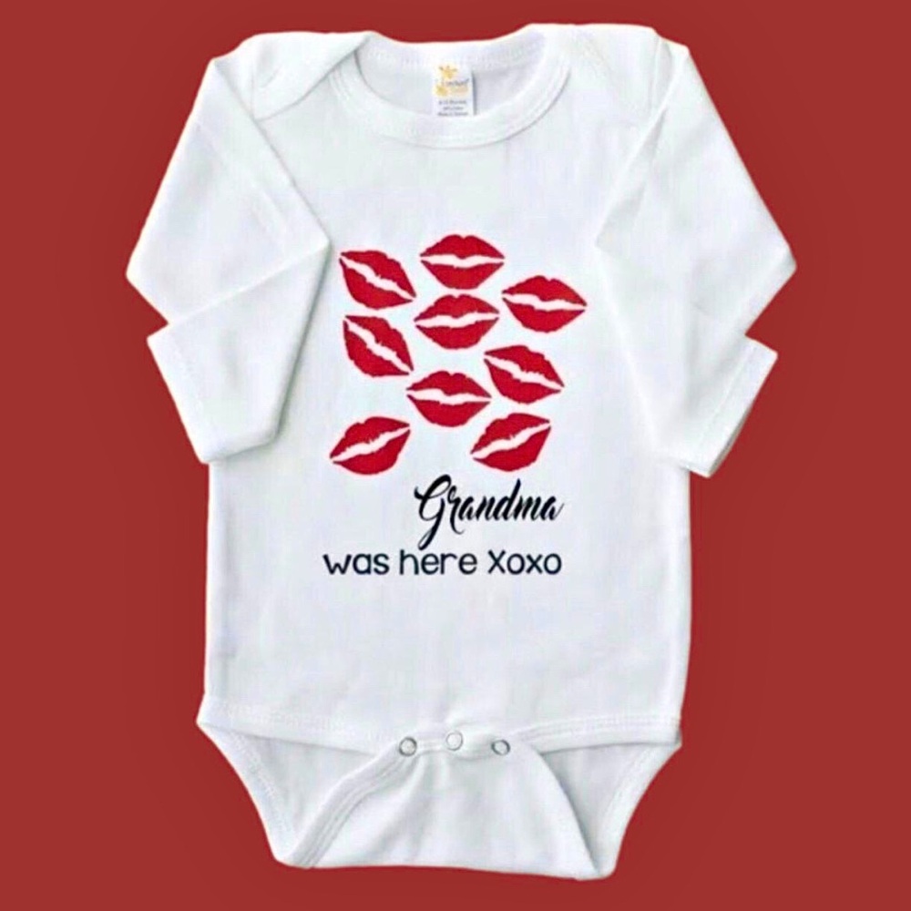 “Grandma Loves Me” Baby Infant Toddler Onesie “Grandma Was Here” XOXO 0-12months
